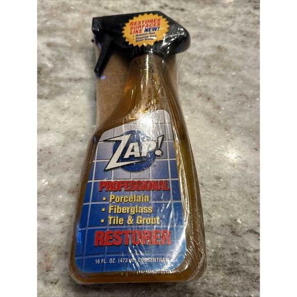 ZAP! ‎Professional Cleaner Porcelain Fiberglass Tile Restorer 16 oz NEW Sealed - Picture 1 of 3